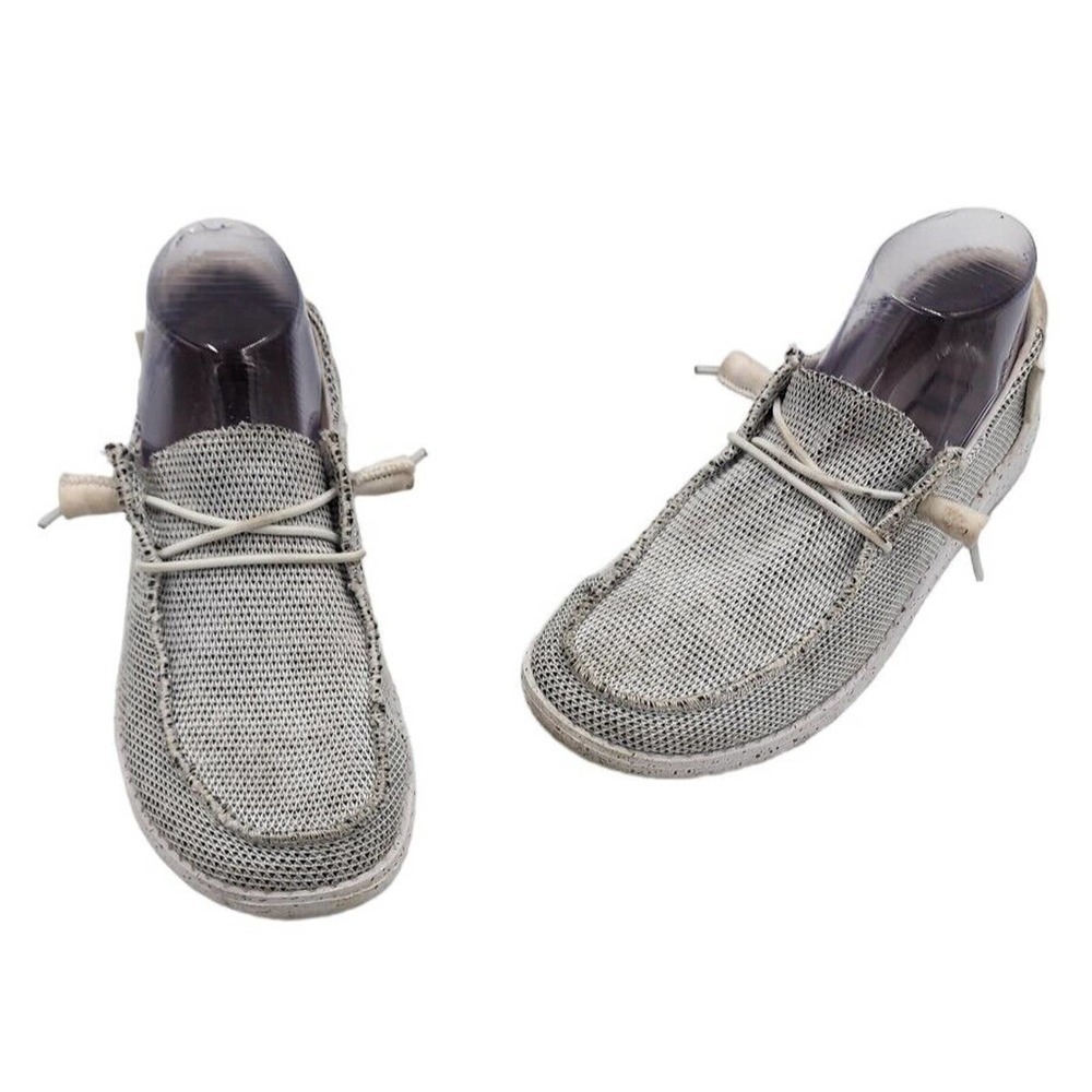 Hey Dude Wendy Sox Stone White Womens Sz 7 Moccasin Slip On Shoes Sneakers